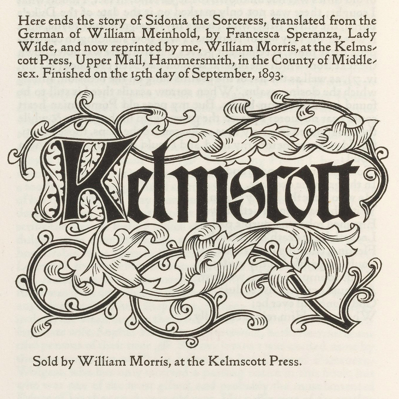 The large Kelmscott Press printer's mark—one of three used by the Press.