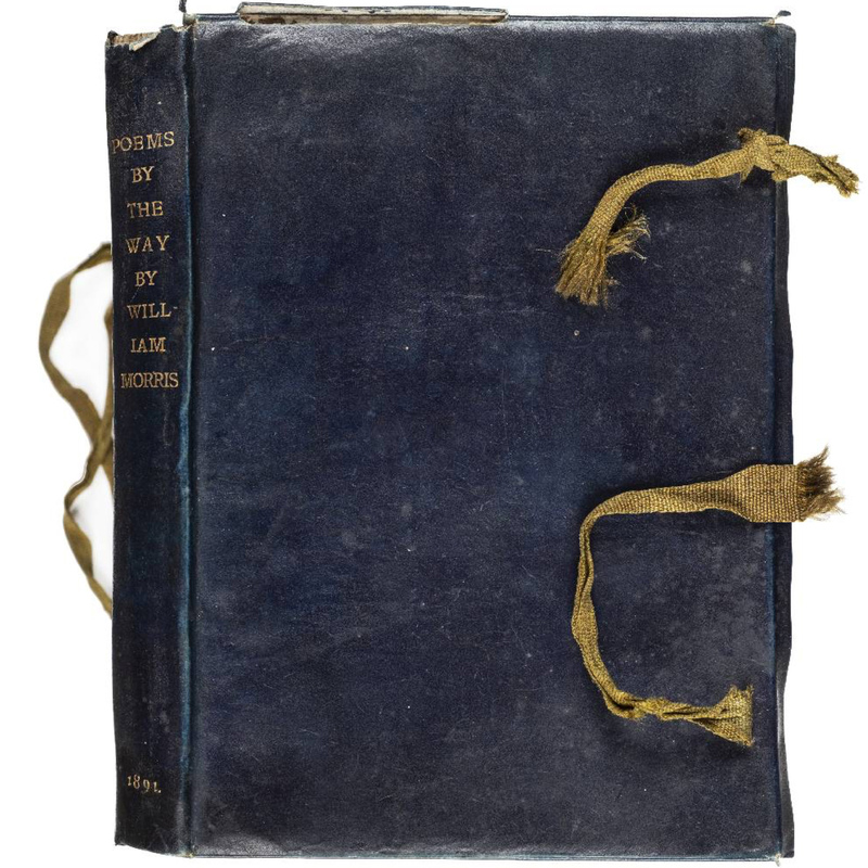 One of the extremely rare, colored limp velum bindings that Morris experimented with. There are blue, green, and yellow.